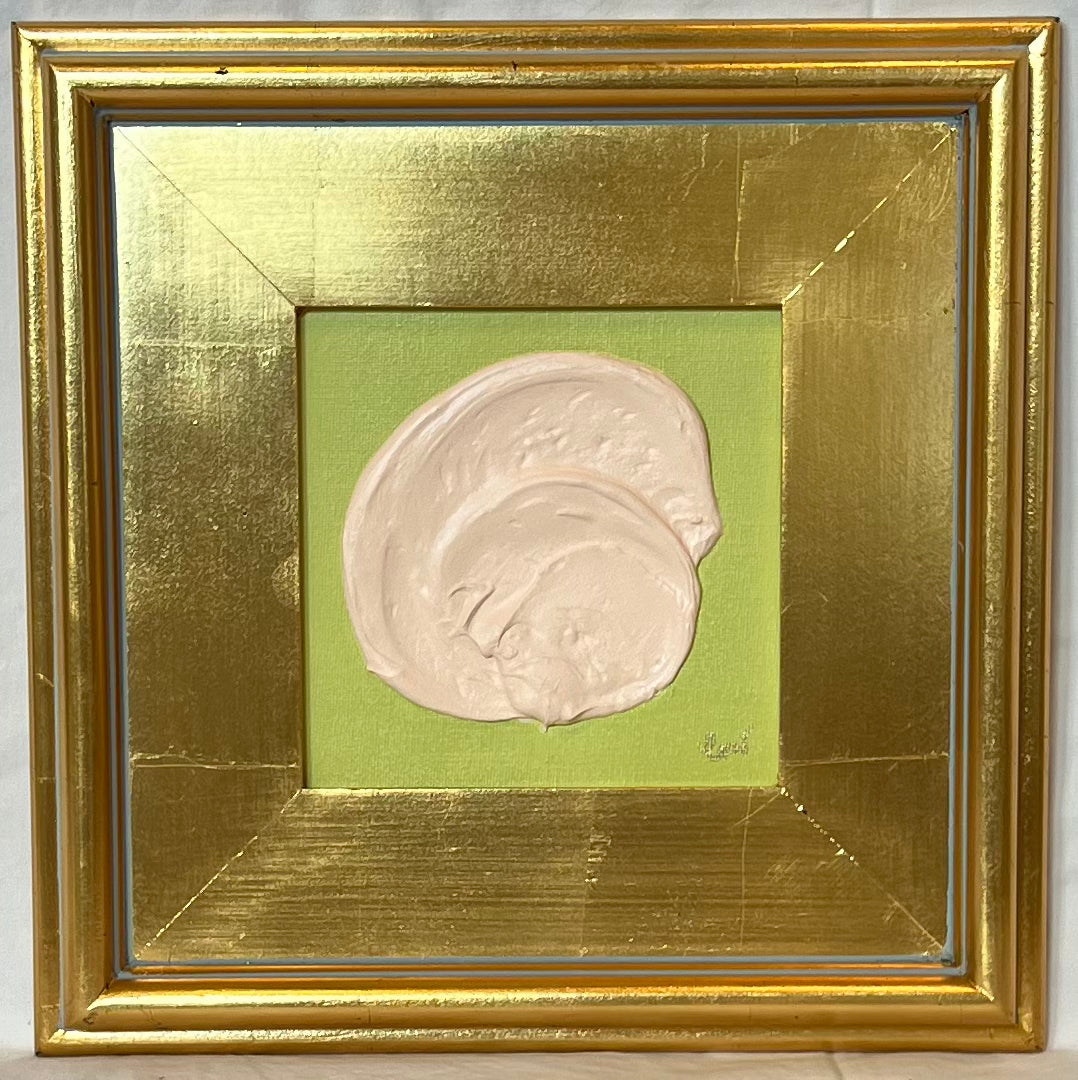 Signature Small Texture Swirl Framed-Celery/Pink I