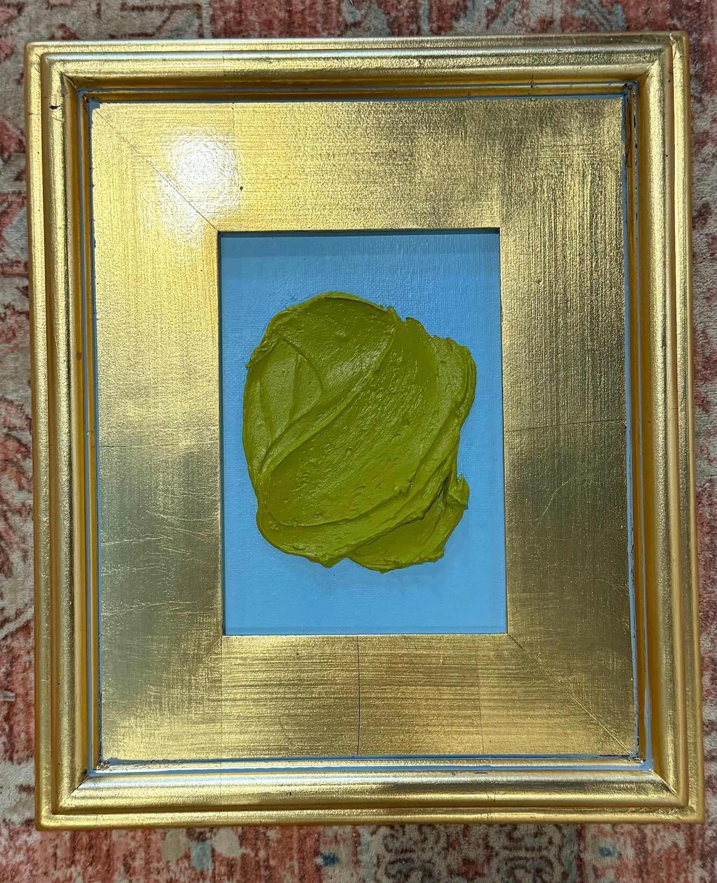 Signature Medium Texture Swirl-Blue Danube/Moss Green II (FRAMED)