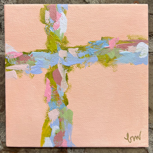 Abstract Cross Peach I (Flat Panel)